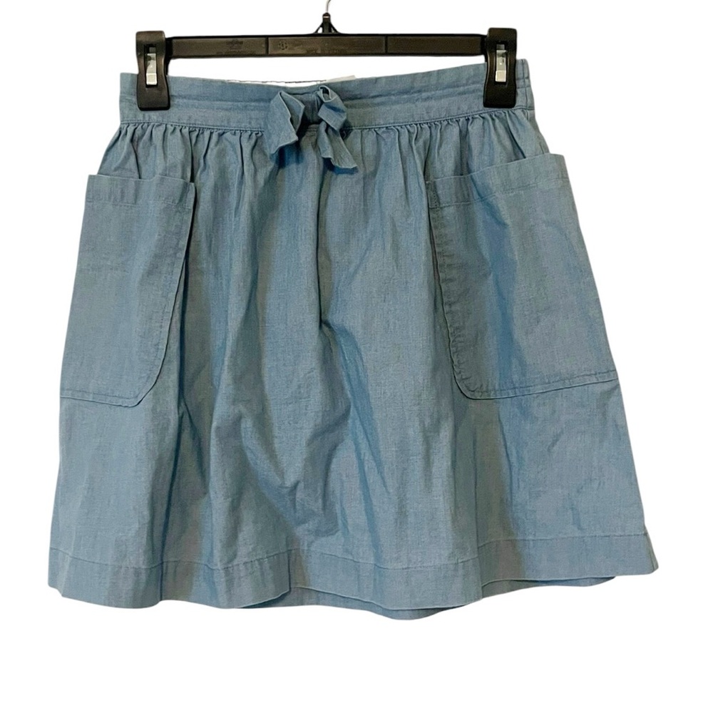 Crewcuts J. Crew Blue Chambray Cotton Elastic Waist Mini Skirt Girls 14